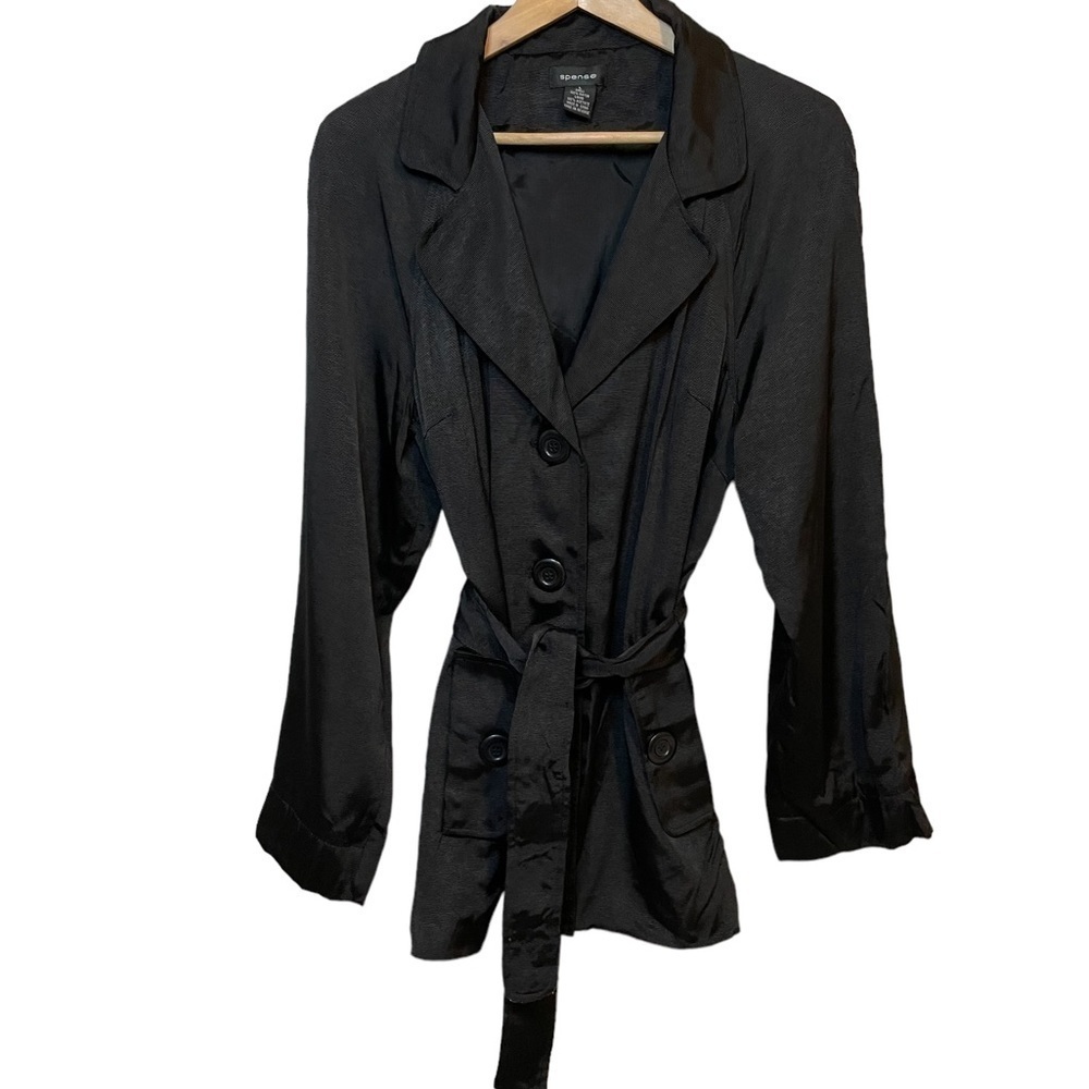 Spense Women’s Belted Black Lightweight Jacket Size L